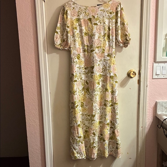 Who What Wear Dresses & Skirts - Who What Wear Floral Long Sleeve Dress - Green and Pink